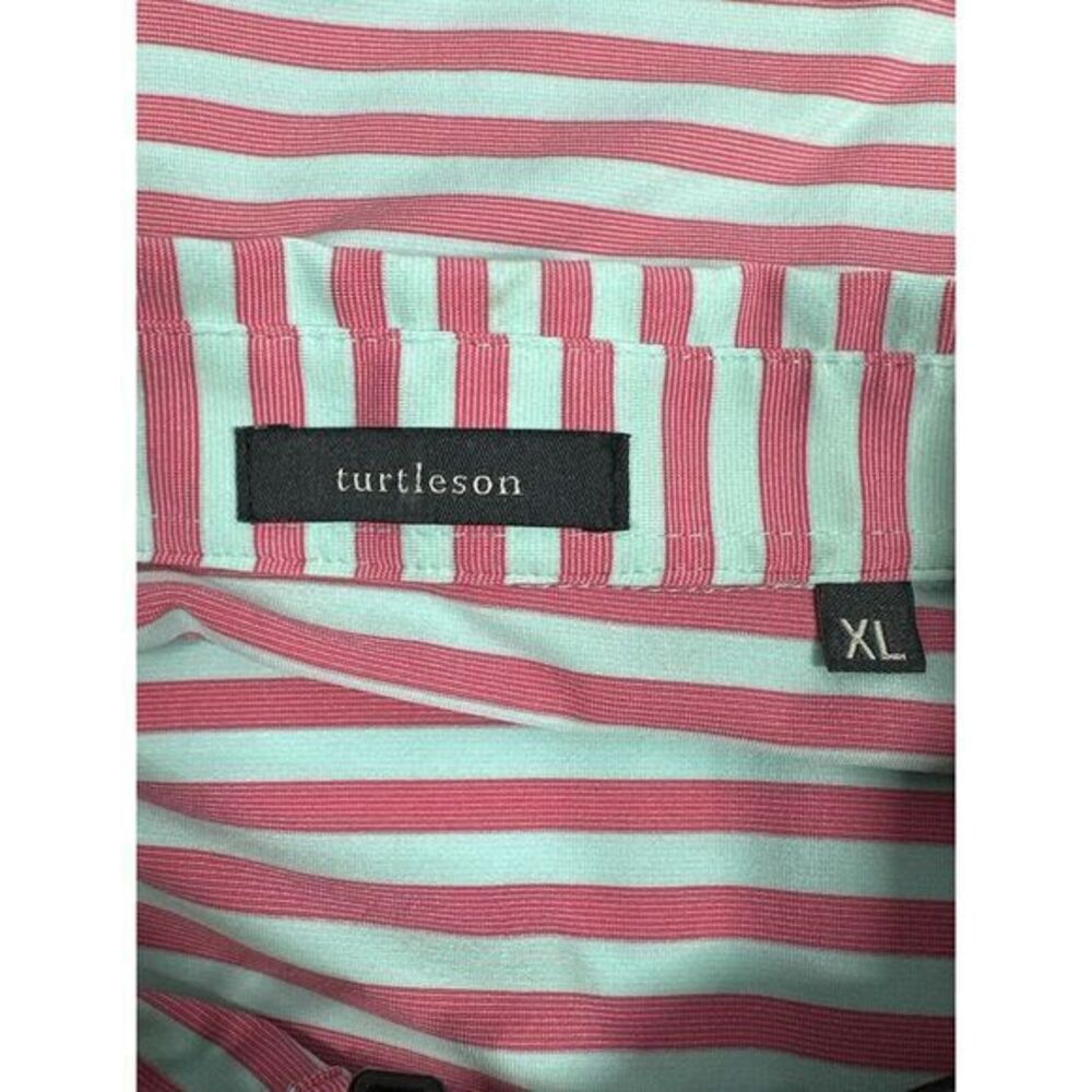 Turtleson Golf‎ Polo Mens Size XL Tour Performance Short Sleeve Pink Blue - Picture 2 of 7